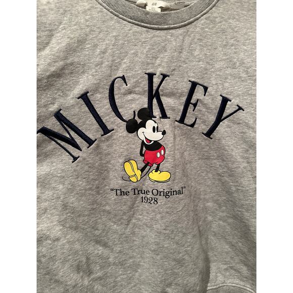 H&M Disney Mickey Mouse Grey Crewneck Sweatshirt L - Picture 2 of 3